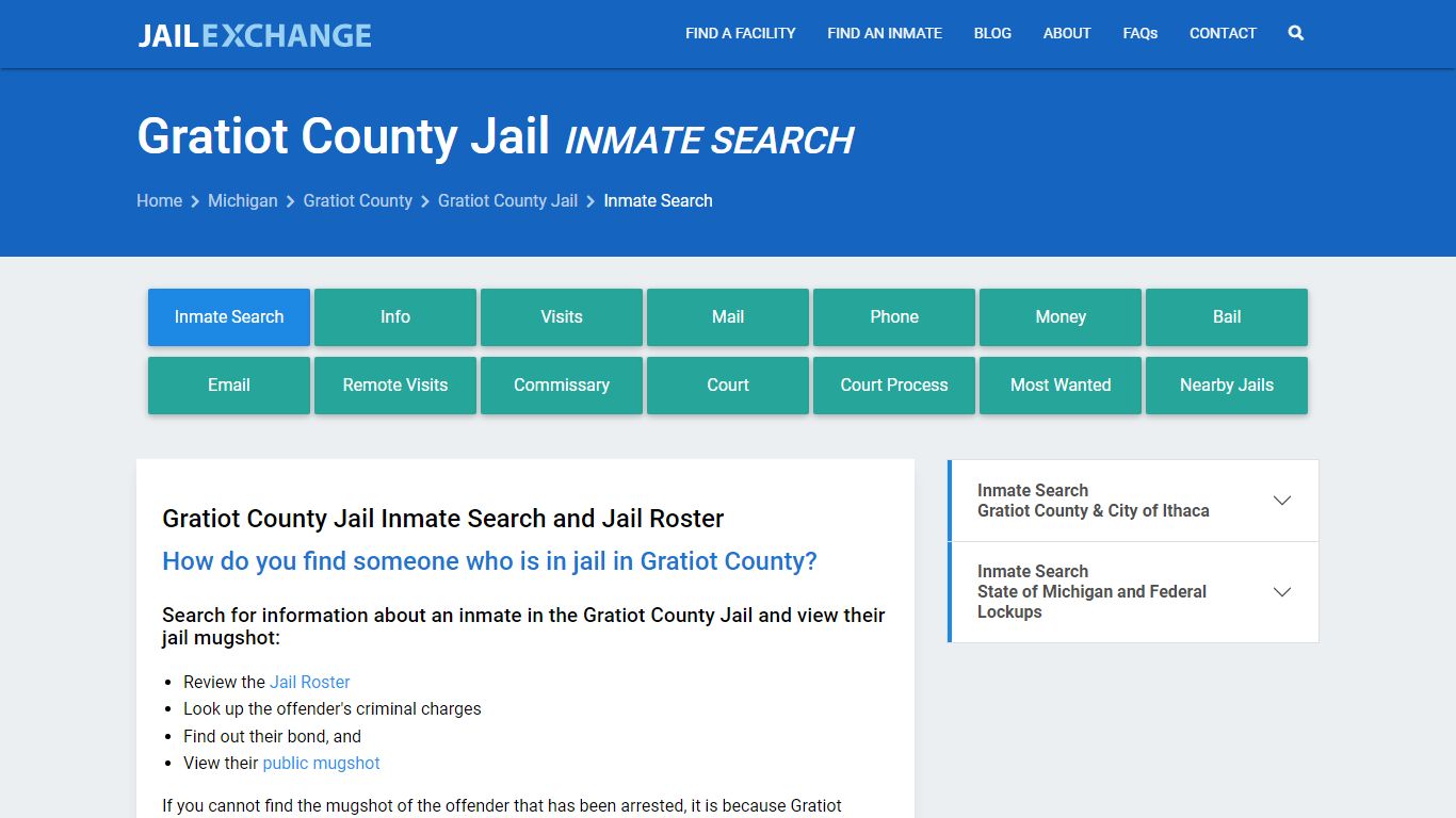 Inmate Search: Roster & Mugshots - Gratiot County Jail, MI