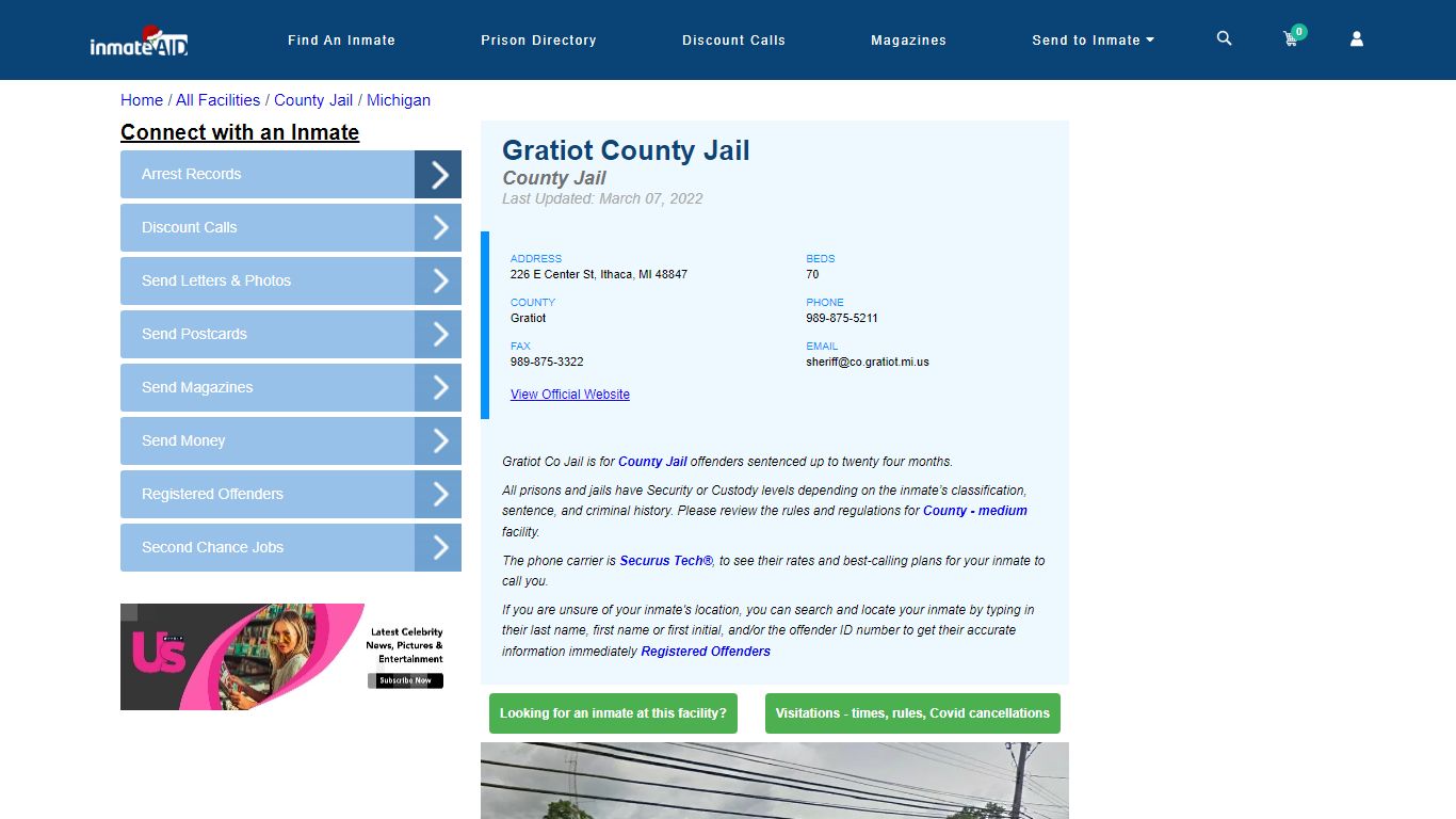 Gratiot County Jail - Inmate Locator - Ithaca, MI