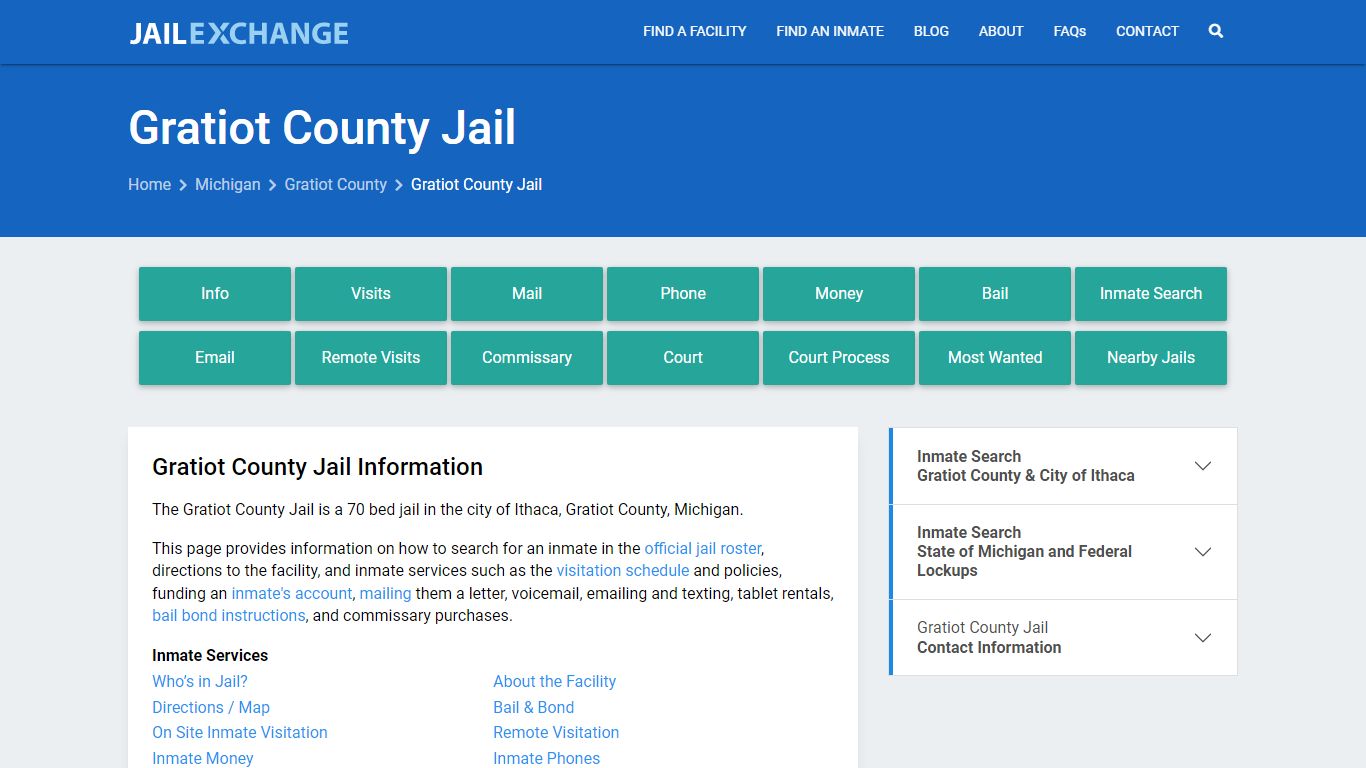 Gratiot County Jail, MI Inmate Search, Information